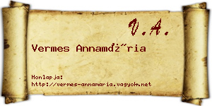 Vermes Annamária névjegykártya